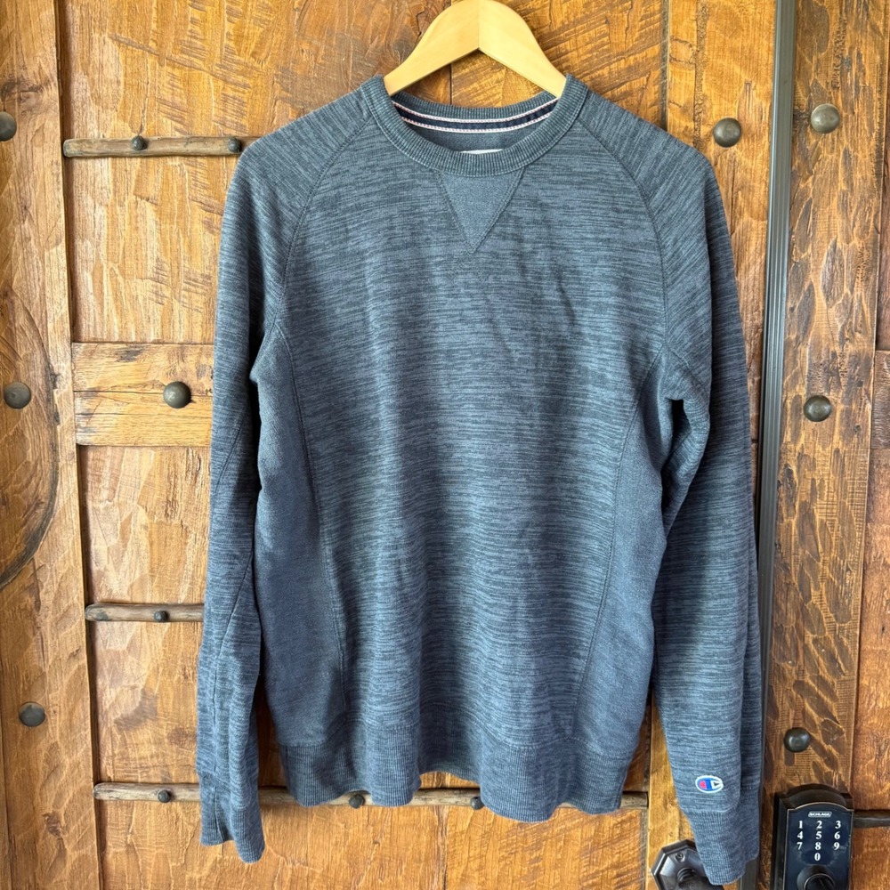 Champion Sweatshirt Mens Small Gray Space Dye Raglan Sleeve Crewneck Pullover